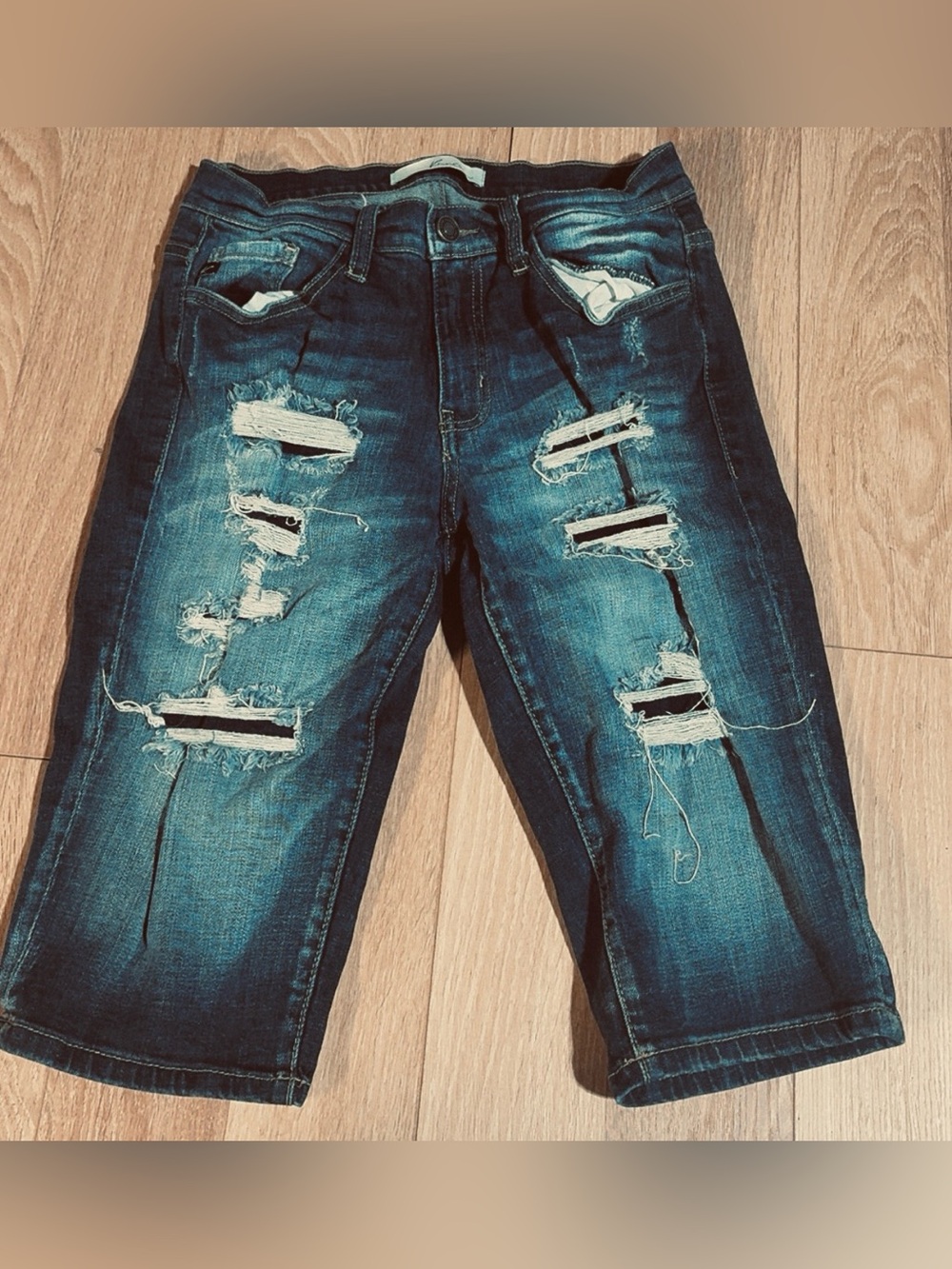KanCan Dark Blue Ripped Boyfriend Jeans